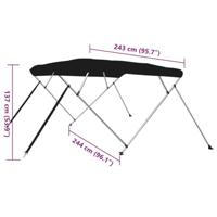 VidaXL Biminitop 4 bogen 243x244x137 cm zwart - thumbnail