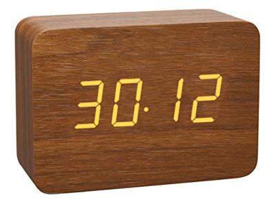 TFA Dostmann 60.2549.08 Zendergestuurd Wekker Hout, Bruin Alarmtijden 1
