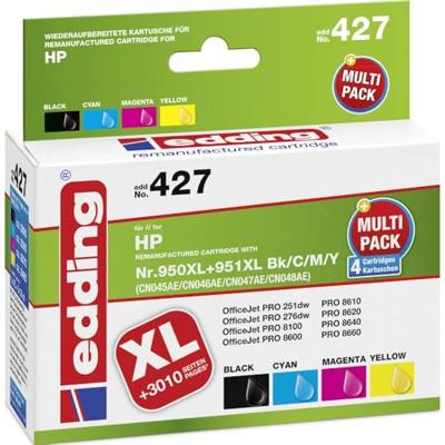 Edding Inktcartridge vervangt HP 950, 950XL, 951, 951XL Compatibel Combipack Zwart, Cyaan, Magenta, Geel 18-427