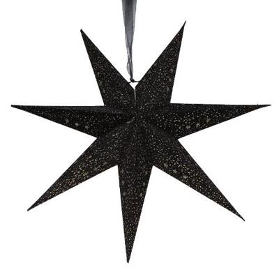 Papieren kerstster velvet glitter 60 cm zwart kerstversiering Buitengewoon de Boet - Buitengewoon de boet