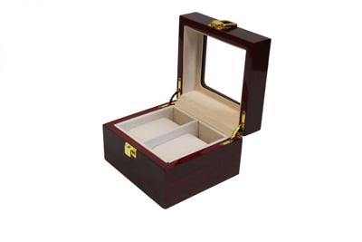 Luxe klassieke houten horlogebox voor 2 horloges | Rood