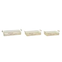 Set van trays DKD Home Decor Roze Metaal Aluminium 8 cm 40 x 21 x 8 cm (3 Stuks) - thumbnail