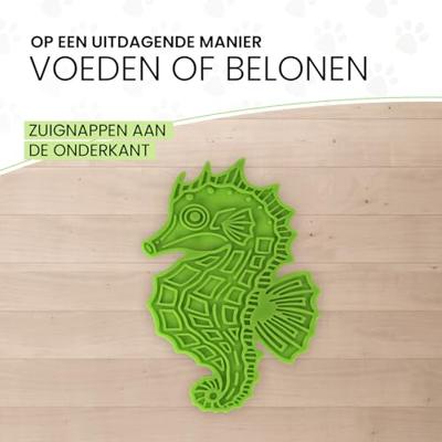 Eat Slow Live Longer Lick Mat Seahorse Groen