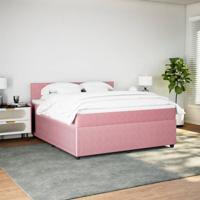 Boxspring met matras fluweel roze 180x200 cm - thumbnail