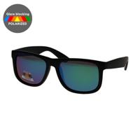 Spectrum polarized zonnebril vierkant mat zwart groen heren - thumbnail