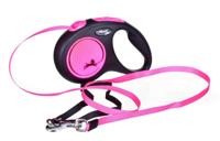 Flexi rollijn new classic neon tape zwart / roze - thumbnail
