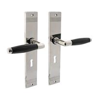 Intersteel Deurkruk Ton Basic op schild sleutelgat 56mm - nikkel glans/zwart - thumbnail