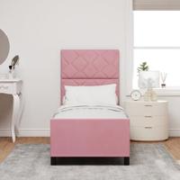 Bedframe met hoofdeinde Roze 80 x 200 cm Fluweel - thumbnail