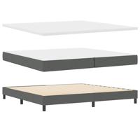 Boxspringbed met matras en LED stof donkergrijs 200x200 cm - thumbnail