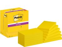 Post-it Super Sticky notes, 90 vel, ft 76 x 127 mm, pak van 12 blokken, neongeel - thumbnail