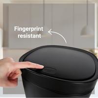 Afvalbak desq touch 50 liter rvs zwart - thumbnail