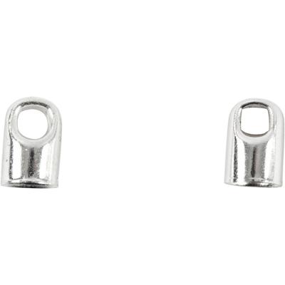 Creativ Company Eindkap, l: 7 mm, d 4,5 mm, verzilverd, 50 stuk/ 1 doos