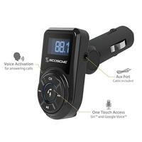 Scosche BTFM3 Bluetooth FM-zender met USB-poort en afstandsbediening voor mobiele apparaten, smartphone, auto, vrachtwagen, auto - thumbnail