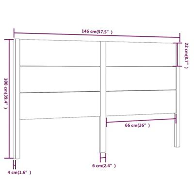 Hoofdbord 146x4x100 cm massief grenenhout wit