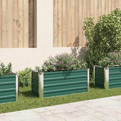 VidaXL Plantenbak verhoogd 100x40x45 cm gegalvaniseerd staal groen VidaXL Plantenbak verhoogd 100x40x45 cm gegalvaniseerd staal groen
