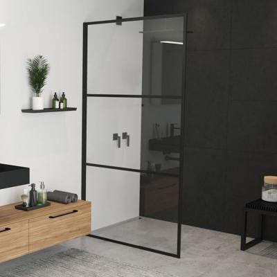 Inloopdouche Riho Grid 120x200 cm 6 mm Helderglas Zwarte Profielen Riho