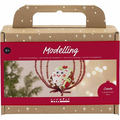 Creativ Company Mini hobbyset boetseren, hartvormig kerstfiguur, diverse kleuren, 1 doos Creativ Company Mini hobbyset boetseren, hartvormig kerstfiguur, diverse kleuren, 1 doos
