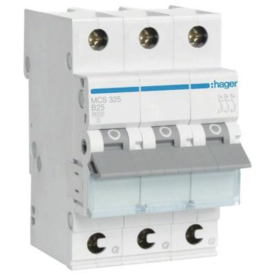 Hager MCS325 Zekeringautomaat 3-polig 25 A 400 V Hager MCS325 Zekeringautomaat 3-polig 25 A 400 V