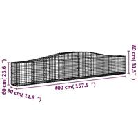 VidaXL Schanskorf gewelfd 400x30x60/80 cm gegalvaniseerd ijzer - thumbnail