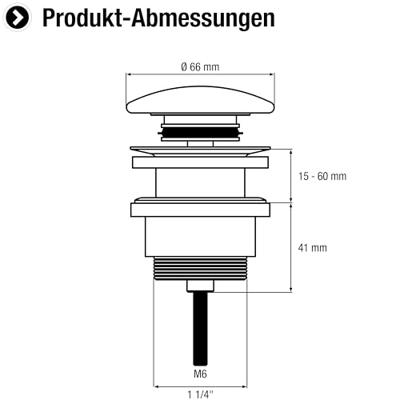 Cornat Wastafelafvoerplug Click Pop-Up M/S - T317426 Cornat Wastafelafvoerplug Click Pop-Up M/S - T317426