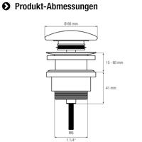 Cornat Wastafelafvoerplug Click Pop-Up M/S - T317426 - thumbnail