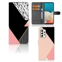 Samsung Galaxy A53 | Book Case | Zwart Roze Vormen - thumbnail