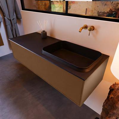 Badkamermeubelset Mondiaz Erin 120 cm met 1 Lade met RIDGE Wastafel Rechts Urban Zonder Kraangaten Greeploos Mat Rust Badkamermeubelset Mondiaz Erin 120 cm met 1 Lade met RIDGE Wastafel Rechts Urban Zonder Kraangaten Greeploos Mat Rust