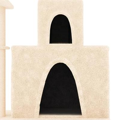 VidaXL Kattenmeubel met sisal krabpalen 83 cm crèmekleurig - thumbnail