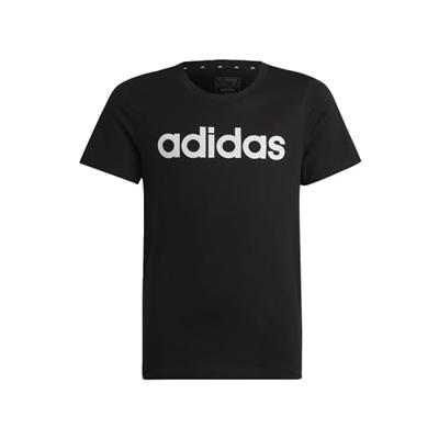 T-Shirt met Korte Mouwen voor kinderen Adidas Essentils Logo Linear Zwart - Maat: 11-12 Jaar