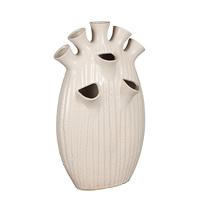 Mica Decorations vaas keramiek saul 25x15.5x42cm creme - thumbnail