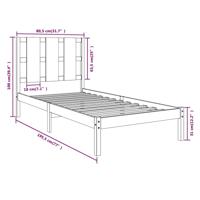 Bedframe massief hout wit 120x190 cm - thumbnail