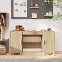 Bureau 140x50x75 cm bewerkt hout sonoma eikenkleurig - thumbnail