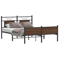 Bedframe zonder matras bewerkt hout bruin eikenkleur 140x200 cm - thumbnail