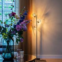 QAZQA Design vloerlamp zwart 3-lichts verstelbaar - Mesh - thumbnail