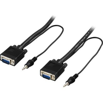 Deltaco RGB HD15 10m VGA (D-Sub) + 3.5mm VGA (D-Sub) + 3.5mm Zwart VGA kabel Deltaco RGB HD15 10m VGA (D-Sub) + 3.5mm VGA (D-Sub) + 3.5mm Zwart VGA kabel