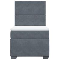 Boxspring met matras fluweel donkergrijs 90x200 cm - thumbnail