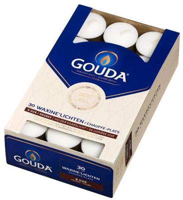 Gouda Waxinelichten 8 Uur Wit 30st Gouda Waxinelichten 8 Uur Wit 30st