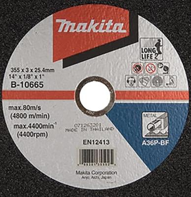 Makita B-10665-5(VE5) B-10665-5 Doorslijpschijf recht 355 mm 5 stuk(s) Staal