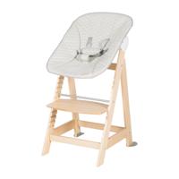 Seggiolone convertibile 2 in 1 - ROBA - BORN UP - Include poltrona reclinabile 'trapuntata grigiastra' - Legno naturale - thumbnail