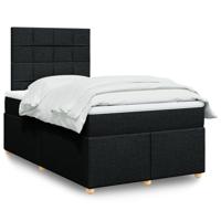 Boxspring met matras stof zwart 120x200 cm - thumbnail