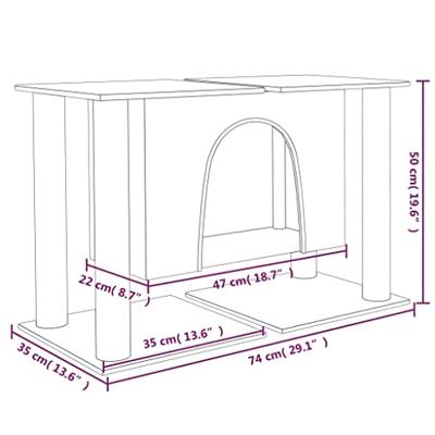 VidaXL Kattenmeubel met sisal krabpalen 50 cm donkergrijs