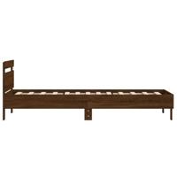 Bedframe met hoofdbord zonder matras bruin eiken 100x200 cm - thumbnail