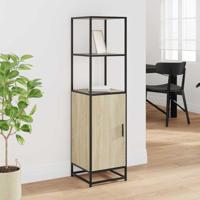 Hoge kast 35,5x35x139 cm bewerkt hout en metaal sonoma eiken - thumbnail