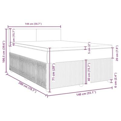 Boxspring met matras fluweel lichtgrijs 140x200 cm