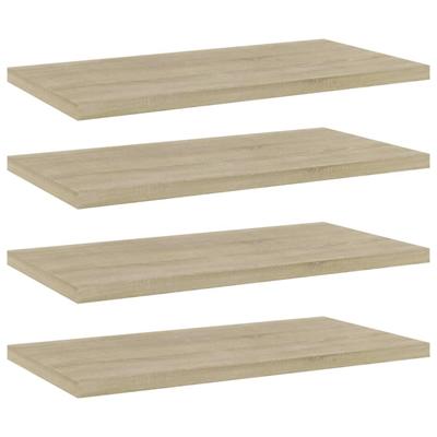 Wandschappen 4 st 40x20x1,5 cm bewerkt hout sonoma eikenkleurig