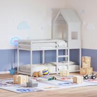 Kinderbedhuisje 55x84x132 cm massief grenenhout wit - thumbnail