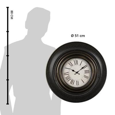 Clayre & Eef Wandklok Ø 51x5 cm Bruin Beige Kunststof Glas Muurklok