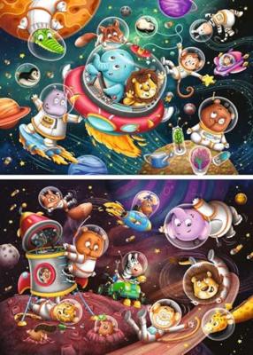 Ravensburger Legpuzzel dieren in de ruimte, 12st.