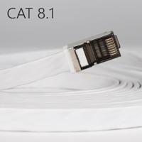 Maxtrack TI56-10L RJ45 Netwerkkabel, patchkabel CAT 8.1 U/FTP 10 m Wit Plat 1 stuk(s) - thumbnail