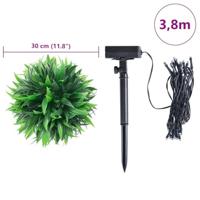 Kunstbuxusballen met LED-verlichting 2 st 30 cm groen - thumbnail